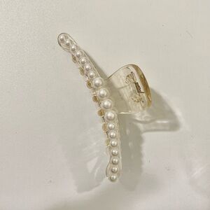 1pc Pearl Hair Clip, Strong Hold Claw Clip, Elegant Hair Accessory